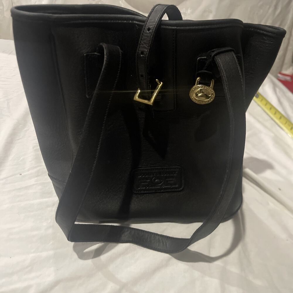 Dooney & Bourke Vintage All Weather Leather (AWL) Square Bucket Bag Tote Gold HW